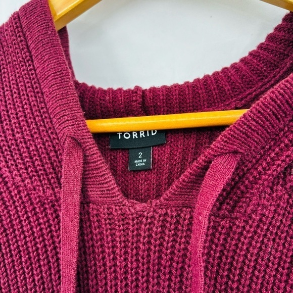 Torrid Pullover Hooded Sweater - Eggplant - Picture 4 of 6